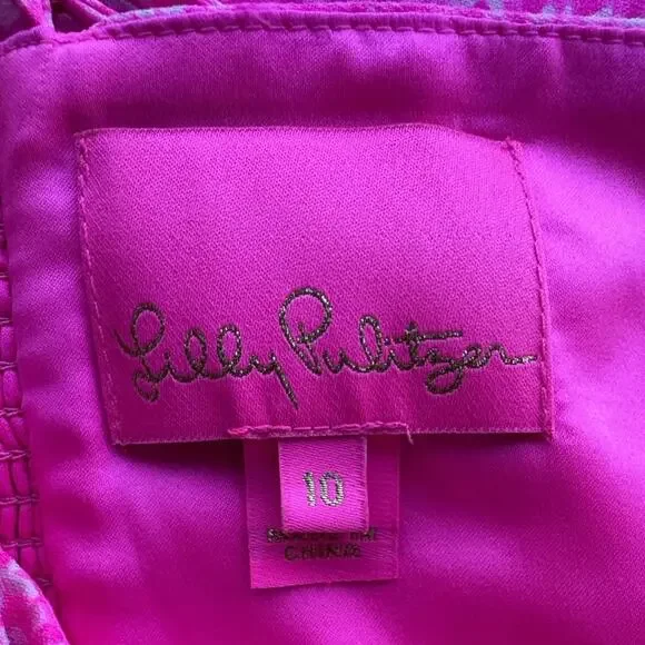 Lilly Pulitzer Maetha Romper Aura Pink One Shoulder romper palm beach style - Picture 6 of 8